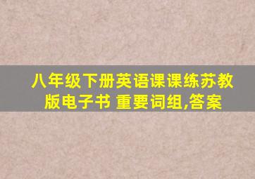 八年级下册英语课课练苏教版电子书 重要词组,答案